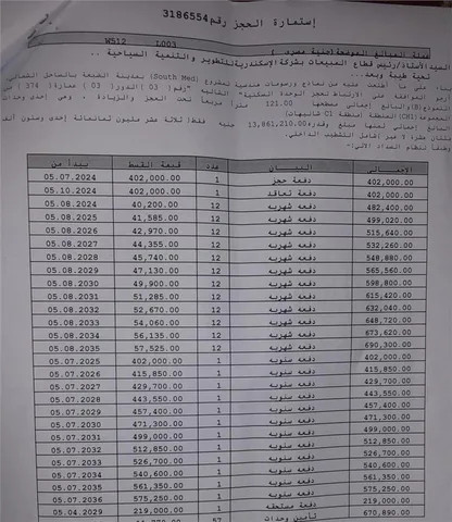 شالية فى ساوث ميد 121 م2 بحري وغربي للبيع تقسيط كود 52041