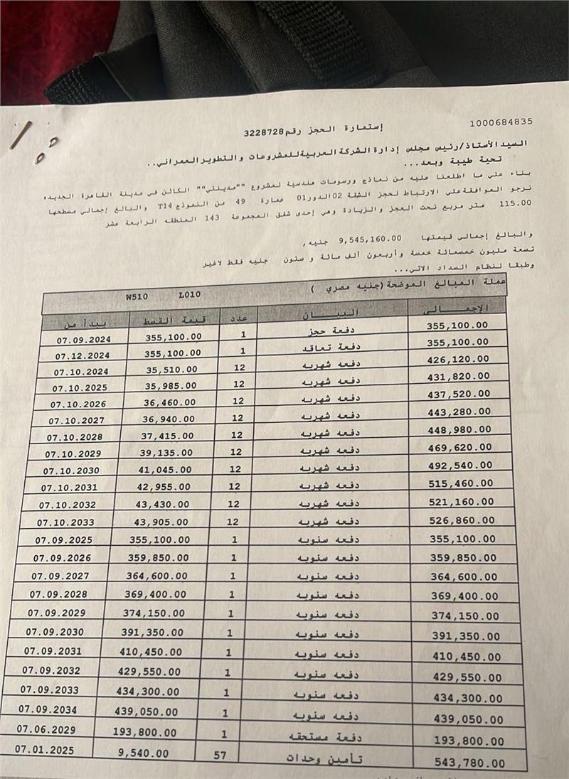 شقة فى مدينتى 115 م2 بحري وشرقي للبيع تقسيط كود 52856 - صورة 1