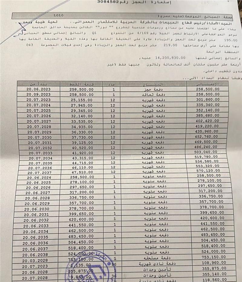 فيلا فى مشروع نور - حدائق العاصمة الادارية 219 م2 قبلى للبيع تقسيط كود 53509 - صورة 1