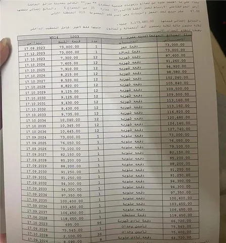 شقة فى مشروع نور - حدائق العاصمة الادارية 67 م2 قبلى للبيع تقسيط كود 54336