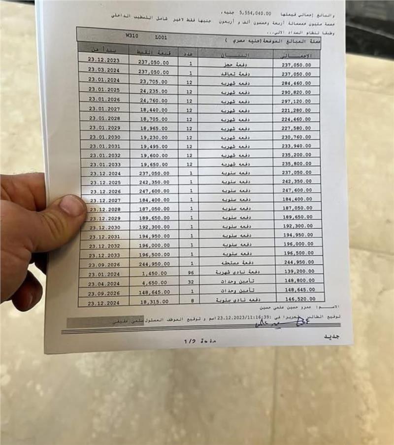 شقة فى مشروع نور - حدائق العاصمة الادارية 119 م2 بحرى للبيع تقسيط كود 55634 - صورة 1