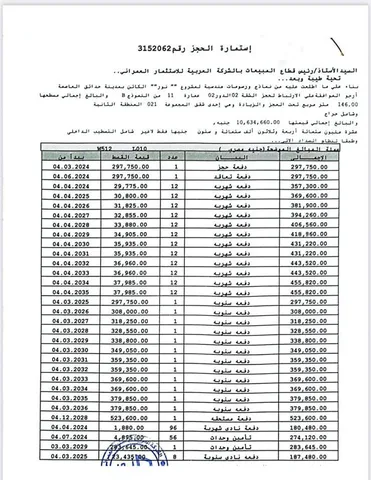 شقة فى مشروع نور - حدائق العاصمة الادارية 146 م2 بحري وشرقي للبيع تقسيط كود 54445