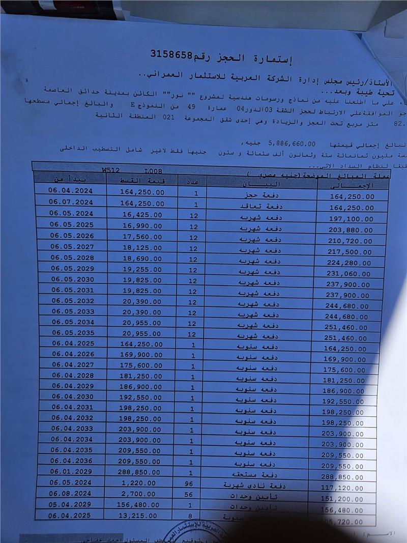 شقة فى مشروع نور - حدائق العاصمة الادارية 82 م2 بحري وشرقي للبيع تقسيط كود 53233 - صورة 1
