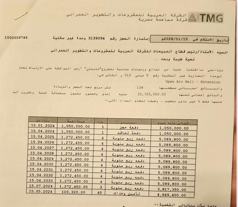 محل تجارى فى مدينتى 138 م2 للبيع تقسيط كود 53730 - صورة 1