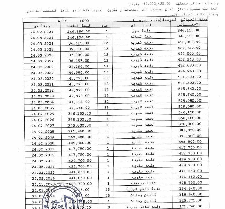 شقة فى مشروع نور - حدائق العاصمة الادارية 223 م2 شرقي وقبلي للبيع تقسيط كود 50775 - صورة 1