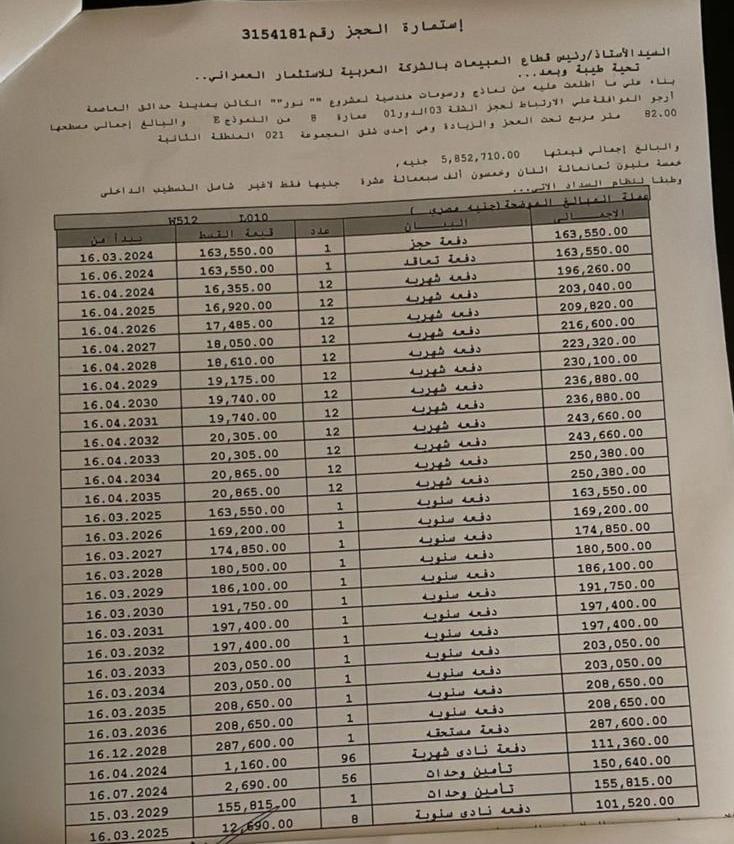 شقة فى مشروع نور - حدائق العاصمة الادارية 82 م2 بحرى للبيع تقسيط كود 51776 - صورة 1