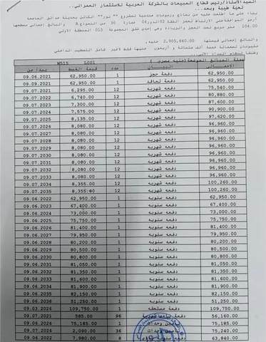 شقة فى مشروع نور - حدائق العاصمة الادارية 123 م2 بحري وغربي للبيع تقسيط كود 55493