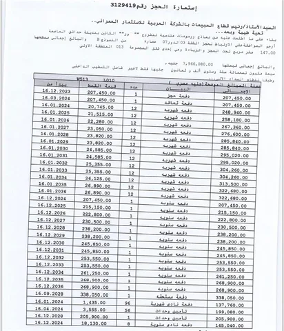 شقة فى مشروع نور - حدائق العاصمة الادارية 147 م2 بحرى للبيع تقسيط كود 52402