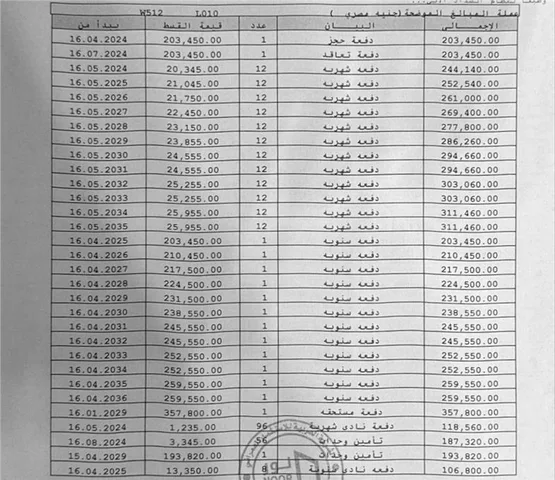 شقة فى مشروع نور - حدائق العاصمة الادارية 98 م2 غربي وقبلي للبيع تقسيط كود 50659