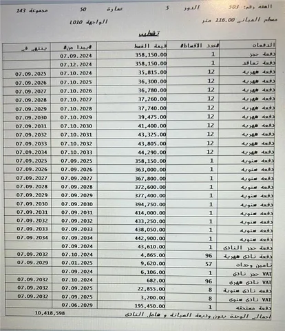 شقة فى مدينتى 116 م2 بحرى للبيع تقسيط كود 55483