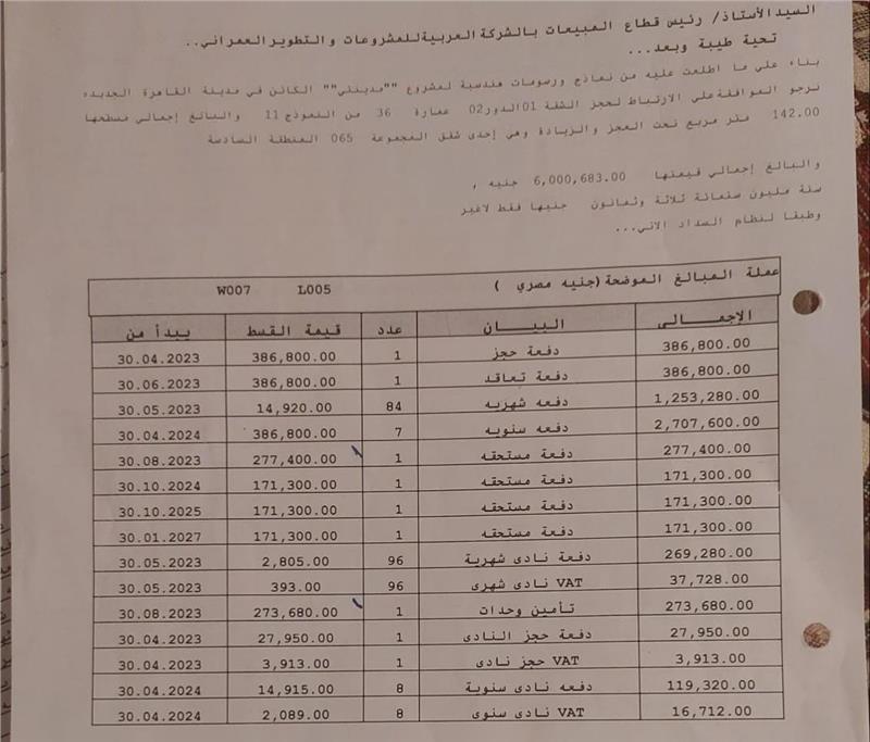 شقة فى مدينتى 142 م2 بحرى للبيع تقسيط كود 54751 - صورة 1