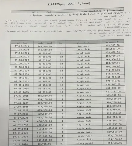 شالية فى ساوث ميد 106 م2 بحري وغربي للبيع تقسيط كود 52150
