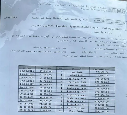 عيادة طبية فى مدينتى 15 م2 للبيع تقسيط كود 52913