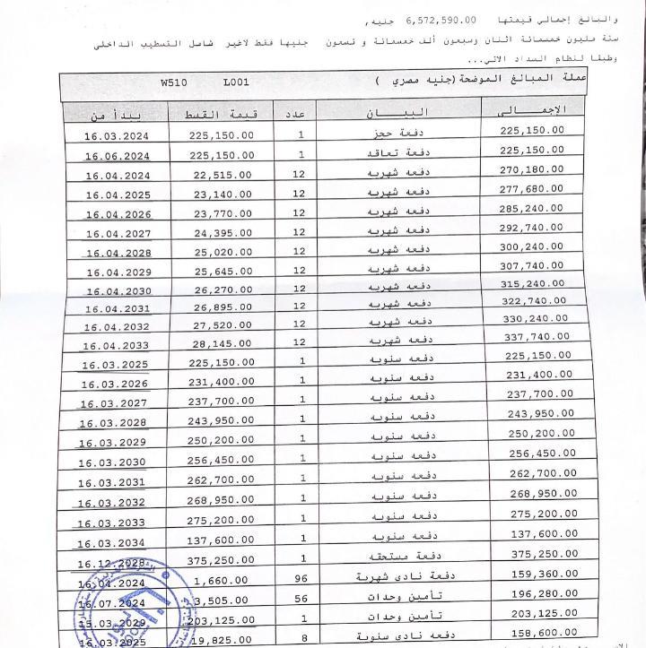 شقة فى مشروع نور - حدائق العاصمة الادارية 119 م2 قبلى للبيع تقسيط كود 50451 - صورة 1