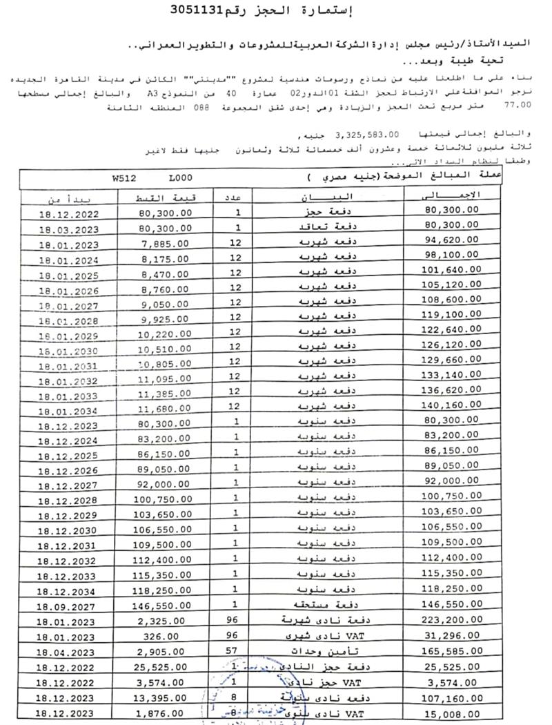 شقة فى مدينتى 77 م2 بحرى للبيع تقسيط كود 54552 - صورة 1