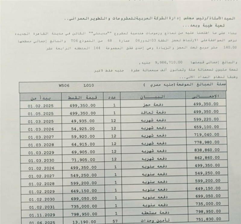 شقة فى مدينتى 140 م2 بحرى للبيع تقسيط كود 55083 - صورة 1