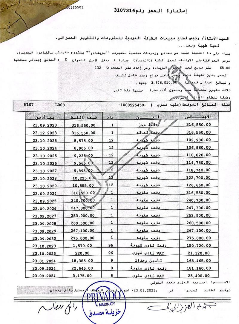 شقة فى مدينتى 65 م2 بحرى للبيع تقسيط كود 54149 - صورة 1