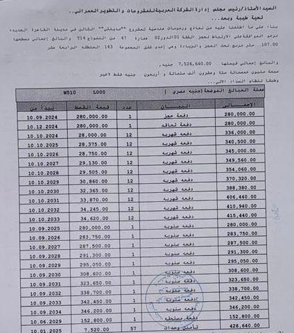 شقة فى مدينتى 107 م2 بحري وغربي للبيع تقسيط كود 52858 - صورة 1