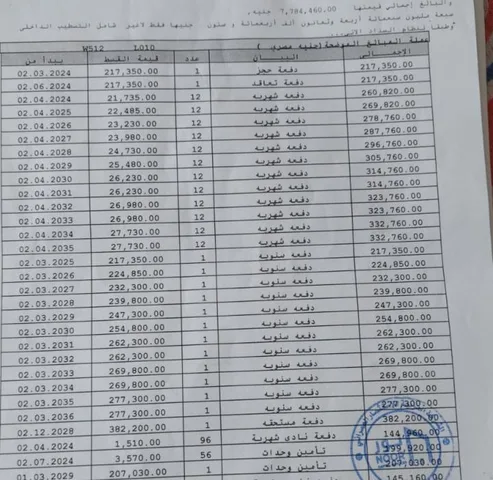 شقة فى مشروع نور - حدائق العاصمة الادارية 119 م2 شرقى للبيع تقسيط كود 51000