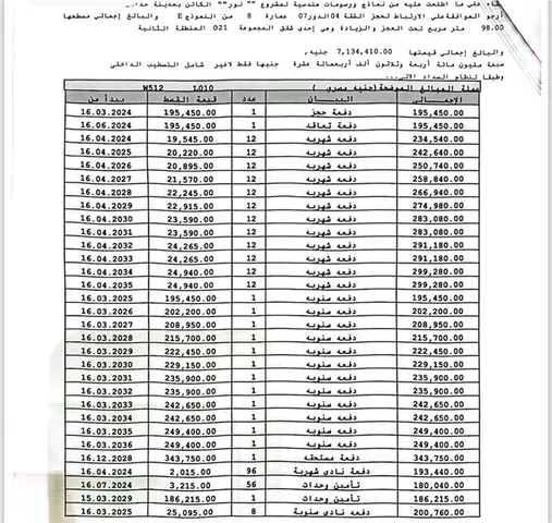 شقة فى مشروع نور - حدائق العاصمة الادارية 98 م2 بحرى للبيع تقسيط كود 52705
