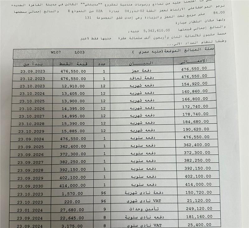 شقة فى مدينتى 84 م2 بحري وشرقي للبيع تقسيط كود 49567 - صورة 1