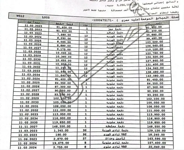 شقة فى مدينتى 65 م2 بحري وشرقي للبيع تقسيط كود 50031