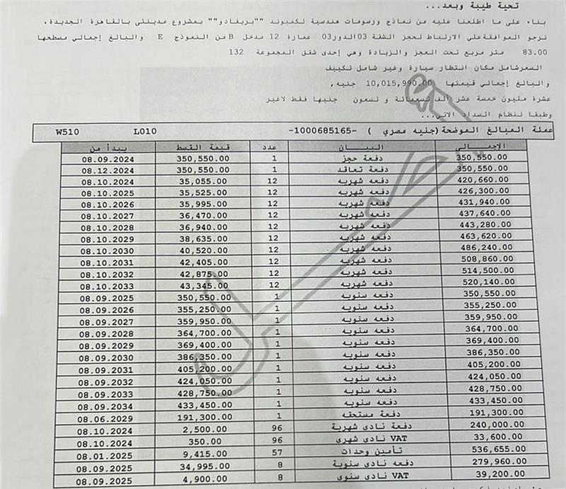 شقة فى مدينتى 83 م2 بحري وغربي للبيع تقسيط كود 52763 - صورة 1
