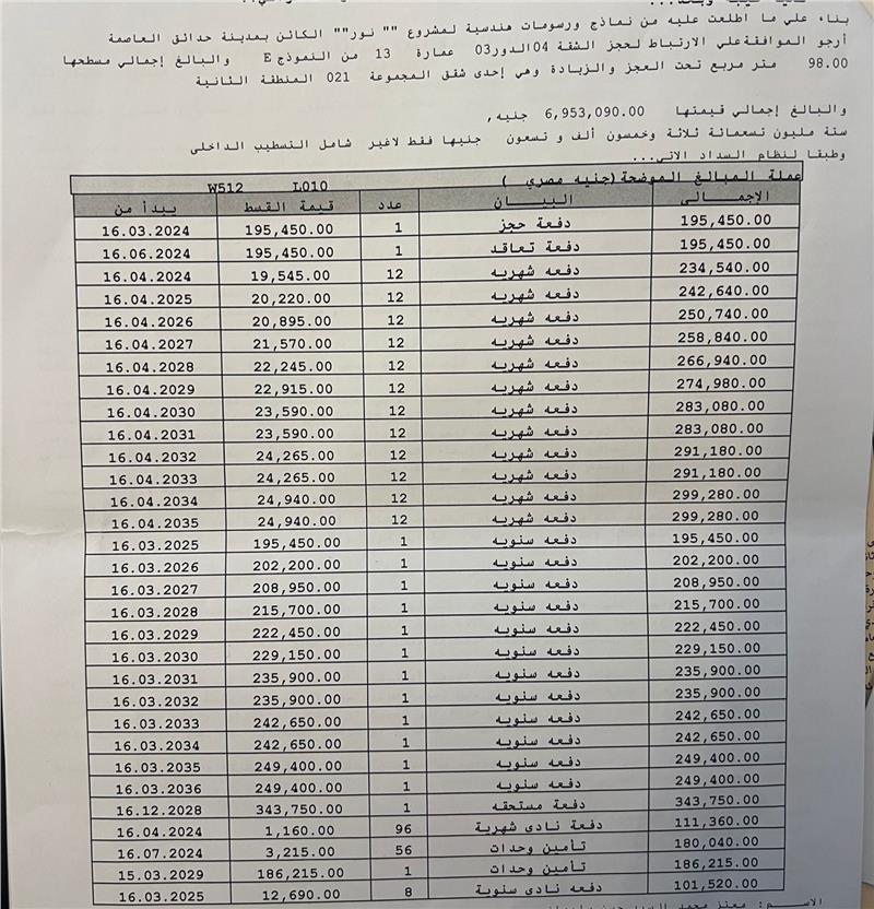 شقة فى مدينتى 136 م2 بحري وشرقي للبيع تقسيط كود 51026 - صورة 1