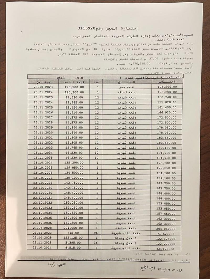 شقة فى مشروع نور - حدائق العاصمة الادارية 82 م2 بحرى للبيع تقسيط كود 54430 - صورة 1