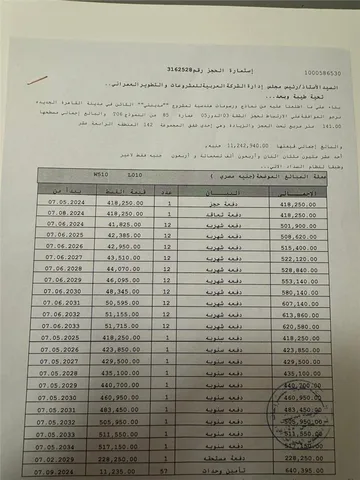 شقة فى مدينتى 141 م2 غربى للبيع تقسيط كود 55420