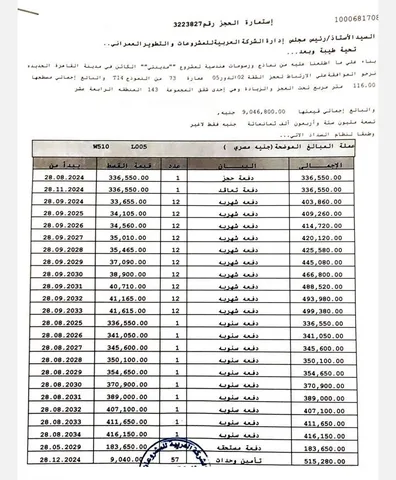 شقة فى مدينتى 116 م2 للبيع تقسيط كود 53194