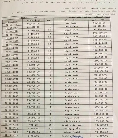 فى مشروع نور - حدائق العاصمة الادارية 67 م2 بحرى للبيع تقسيط كود 50278
