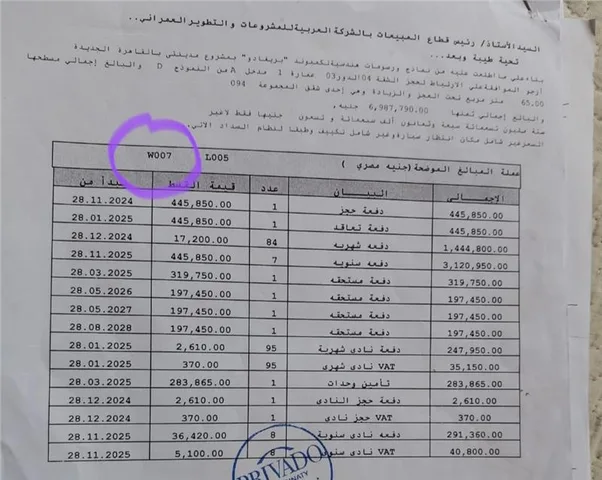 شقة فى مدينتى 65 م2 شرقى للبيع تقسيط كود 55045