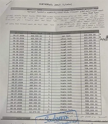شالية فى ساوث ميد 131 م2 بحرى للبيع تقسيط كود 53052