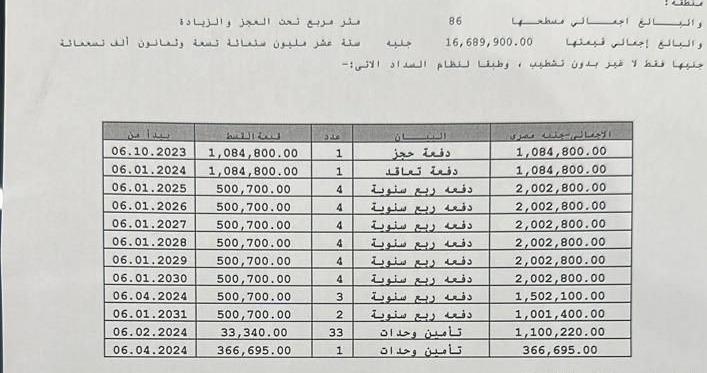 عيادة طبية فى مدينتى 86 م2 شرقى للبيع تقسيط كود 50127 - صورة 1