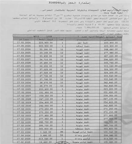 شقة فى مشروع نور - حدائق العاصمة الادارية 122 م2 غربي وقبلي للبيع تقسيط كود 53771
