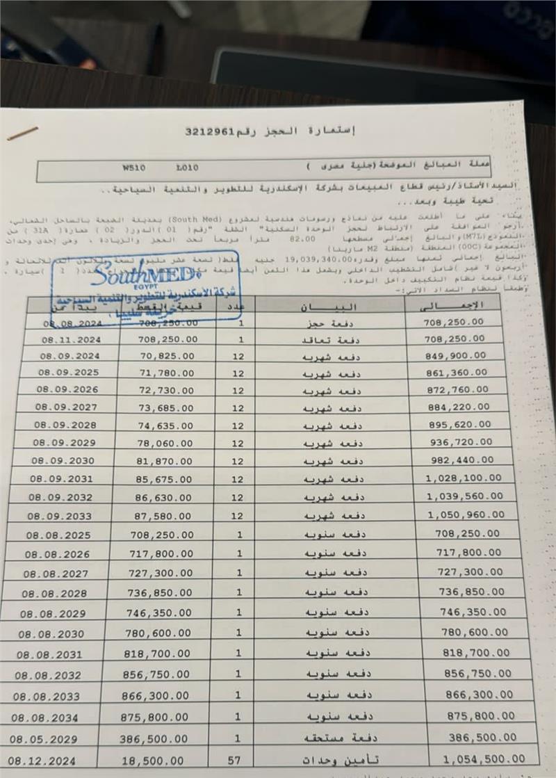 شالية فى ساوث ميد 82 م2 بحرى للبيع تقسيط كود 52425 - صورة 1