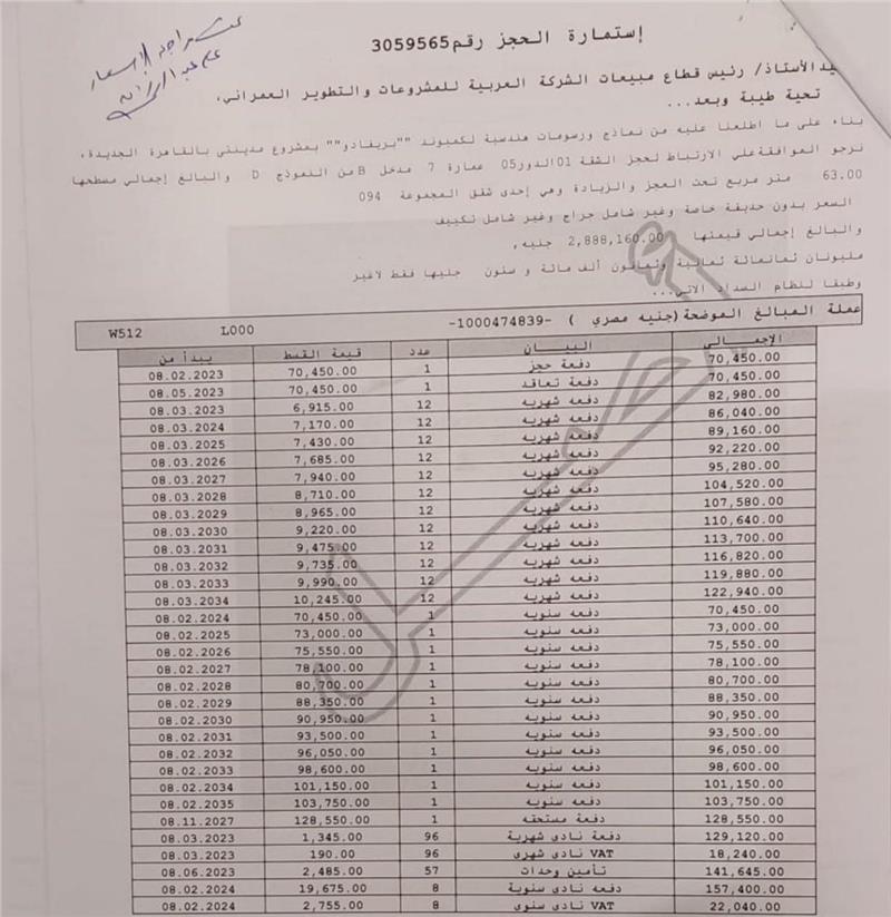شقة فى مدينتى 63 م2 غربى للبيع تقسيط كود 52280 - صورة 1