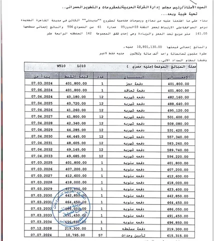 شقة فى مدينتى 141 م2 بحرى للبيع تقسيط كود 52903