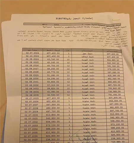 شالية فى ساوث ميد 133 م2 بحري وغربي للبيع تقسيط كود 54784