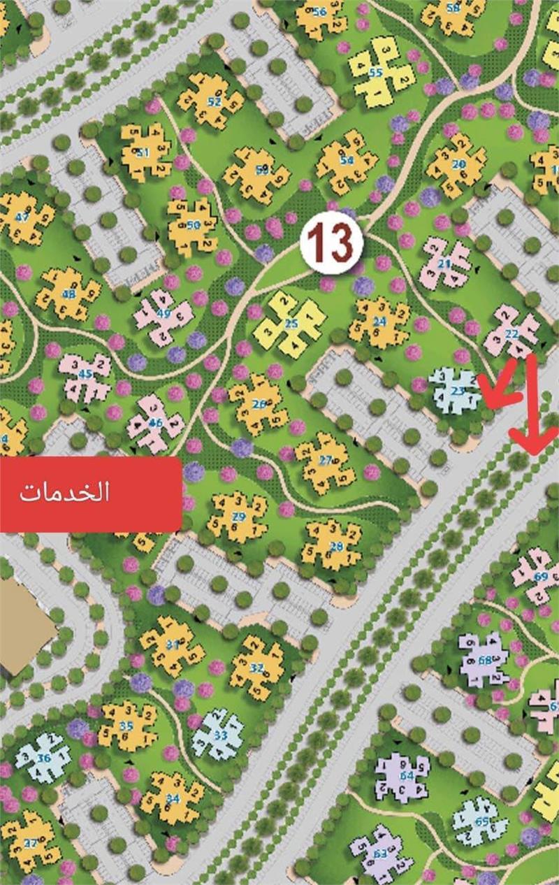 شقة فى مشروع نور - حدائق العاصمة الادارية 121 م2 غربي وقبلي للبيع تقسيط كود 51296 - صورة 1