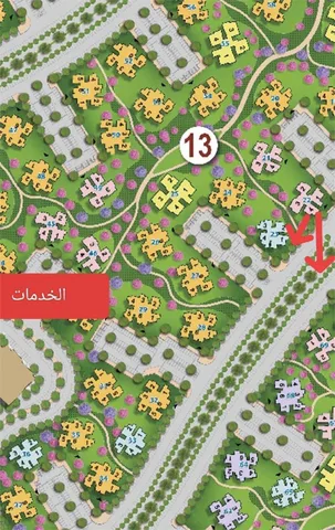 شقة فى مشروع نور - حدائق العاصمة الادارية 121 م2 غربي وقبلي للبيع تقسيط كود 51296