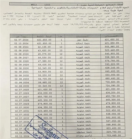 شالية فى الساحل الشمالى 127 م2 بحرى للبيع تقسيط كود 52042