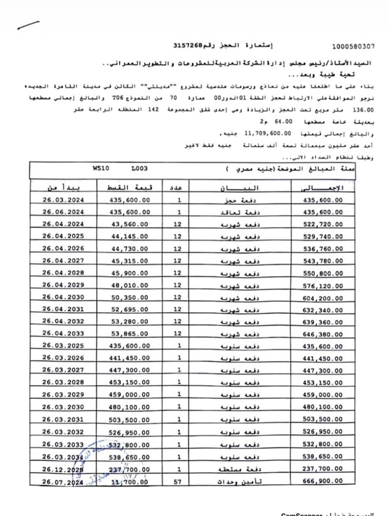 شقة فى مدينتى 136 م2 شرقى للبيع تقسيط كود 55435 - صورة 1