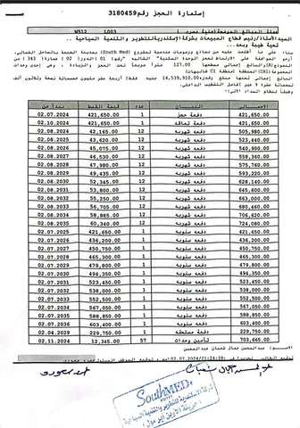 شالية فى ساوث ميد 127 م2 بحرى للبيع تقسيط كود 52826