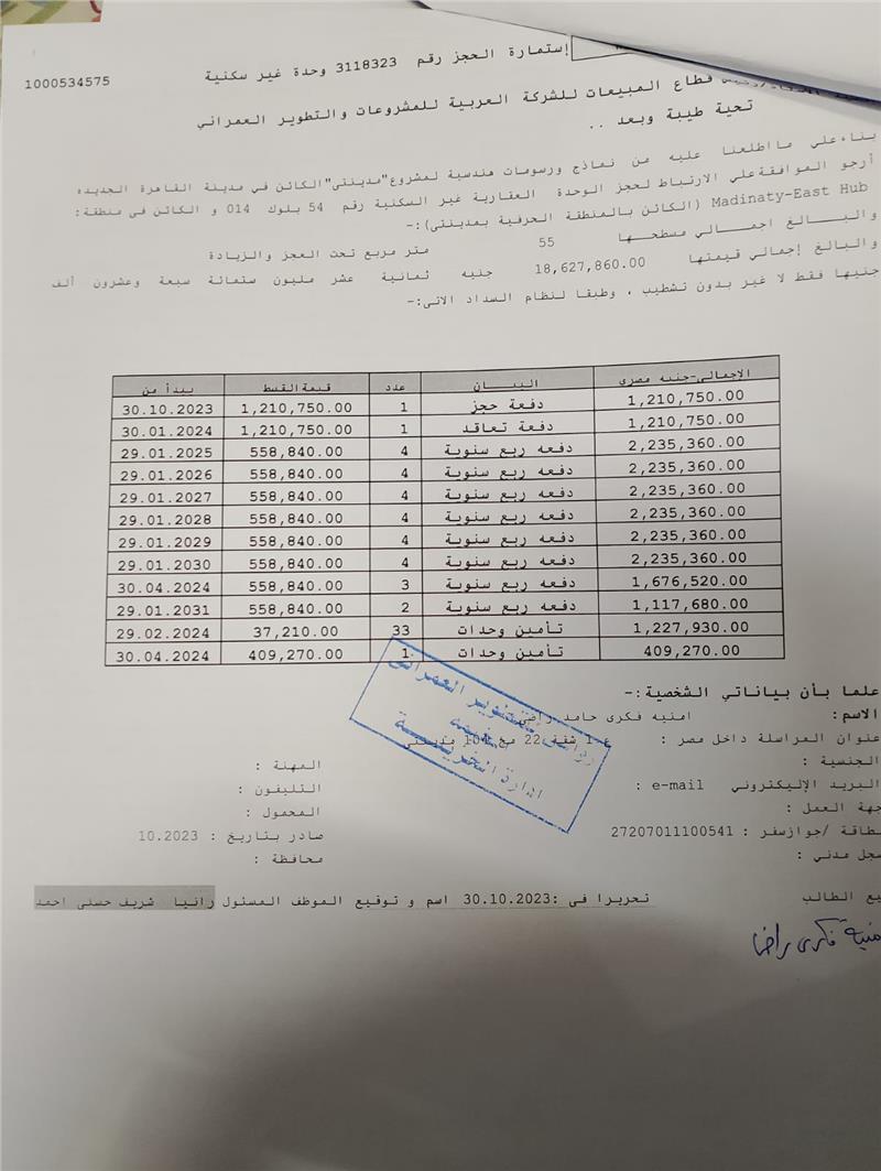 محل تجارى فى مدينتى 55 م2 للبيع تقسيط كود 49906 - صورة 1
