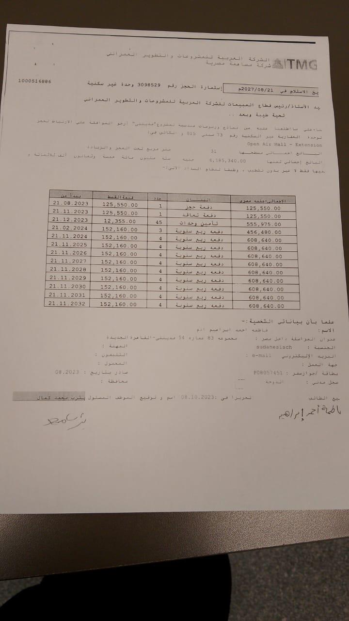 محل تجارى فى مدينتى 31 م2 للبيع تقسيط كود 53916 - صورة 1