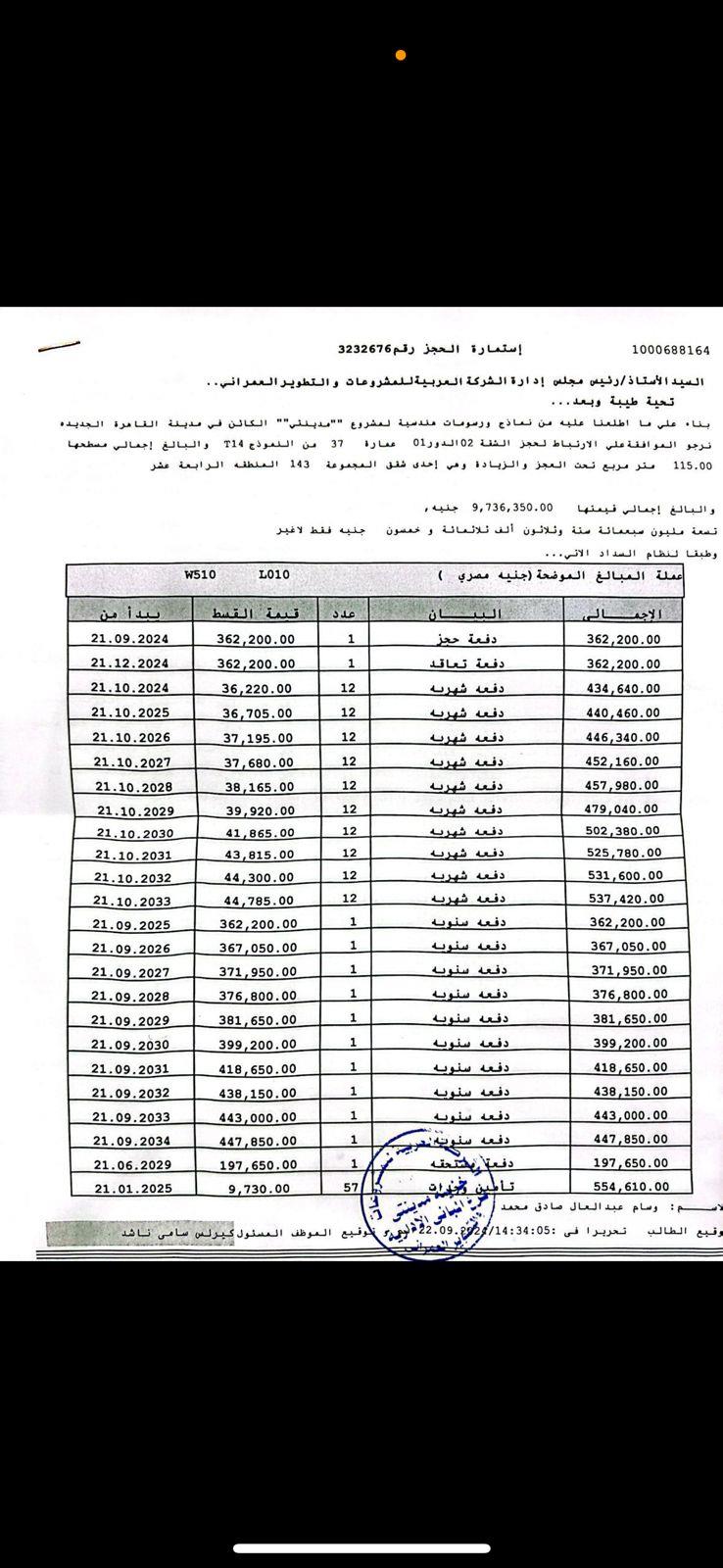 شقة فى مدينتى 115 م2 بحري وغربي للبيع تقسيط كود 54435 - صورة 1