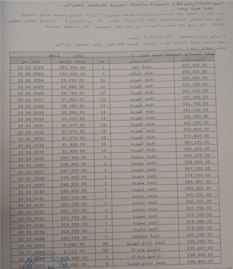 شقة فى مشروع نور - حدائق العاصمة الادارية 123 م2 بحري وغربي للبيع تقسيط كود 50665 - صورة 1
