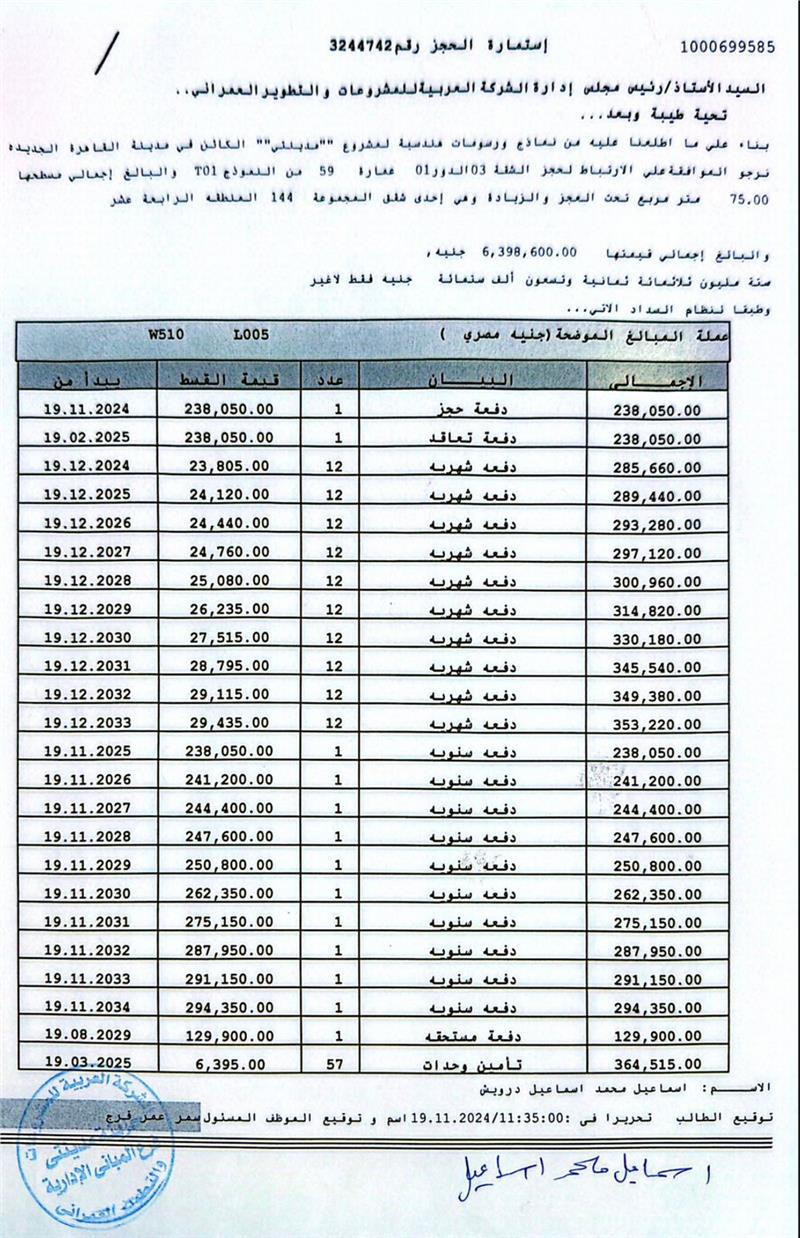 شقة فى مدينتى 75 م2 قبلى للبيع تقسيط كود 55136 - صورة 1
